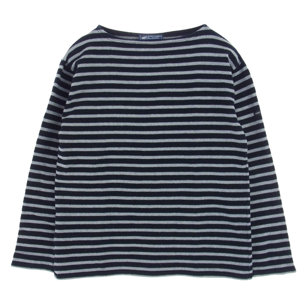 SAINT JAMES セントジェームス ボーダー バスクシャツ 長袖 Tシャツ ブラック ホワイト ブラック系 グレー系【中古】
