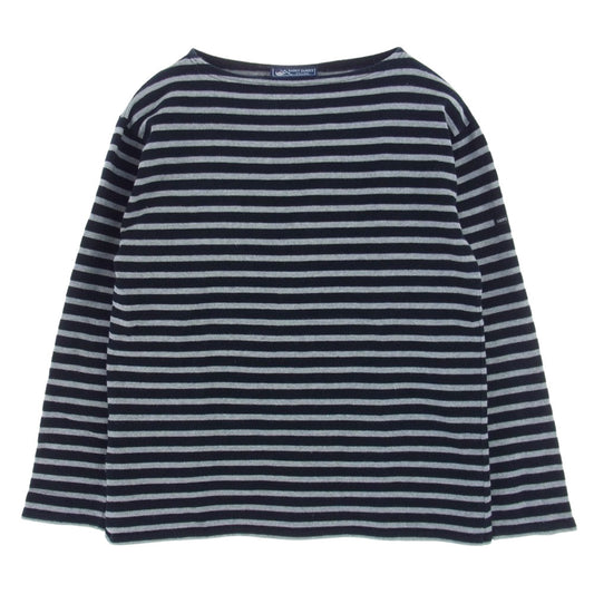 SAINT JAMES セントジェームス ボーダー バスクシャツ 長袖 Tシャツ ブラック ホワイト ブラック系 グレー系【中古】