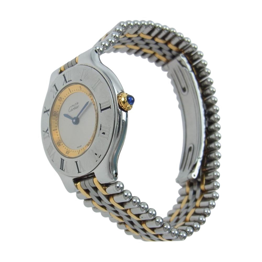 CARTIER カルティエ W10075F4 マスト21 SM クォーツ 時計 腕時計 シルバー系 ゴールド系【中古】
