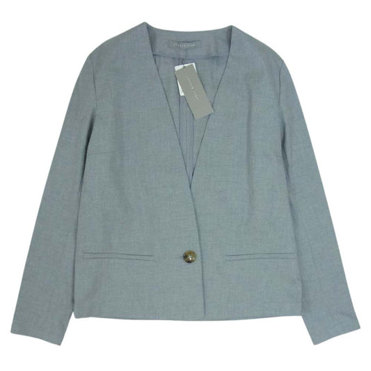 theory セオリー 03-6304110 luxe リュクス コットン ノーカラー カラーレス 1B ジャケット グレー系 38【新古品】【未使用】【中古】