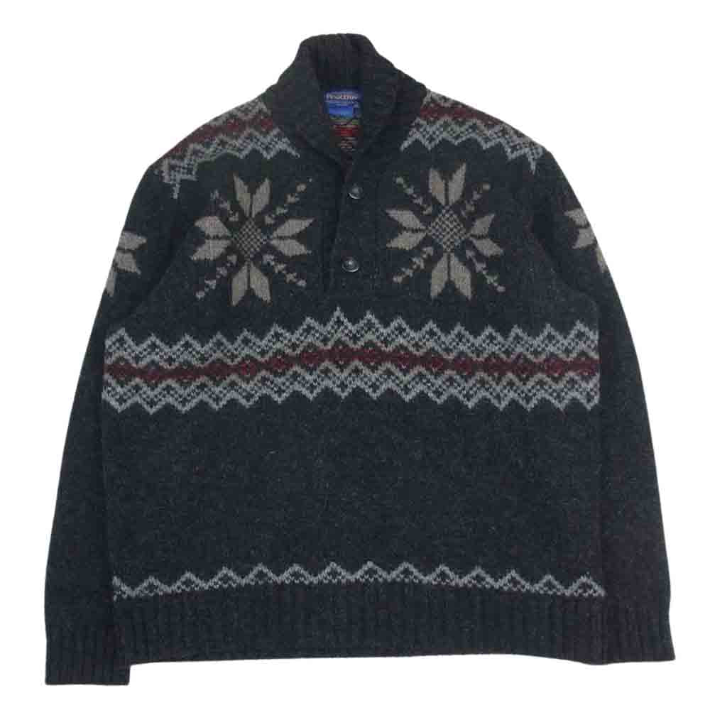 PENDLETON ペンドルトン ネイティブ柄 ウール ニット セーター  グレー系 XXL【中古】