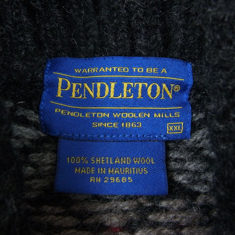 PENDLETON ペンドルトン ネイティブ柄 ウール ニット セーター  グレー系 XXL【中古】