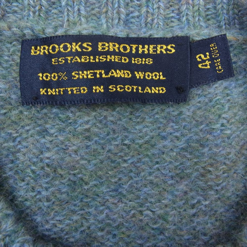Brooks Brothers ブルックスブラザーズ スコットランド製 ウール プルオーバー ニット セーター  グリーン系 42【中古】