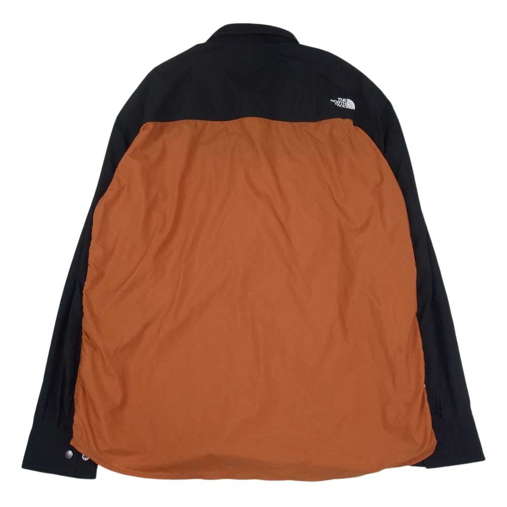 THE NORTH FACE ノースフェイス NR11961 L/S Nuptse Shirt ロングスリーブヌプシシャツ ブラック系 オレンジ系 XL【中古】