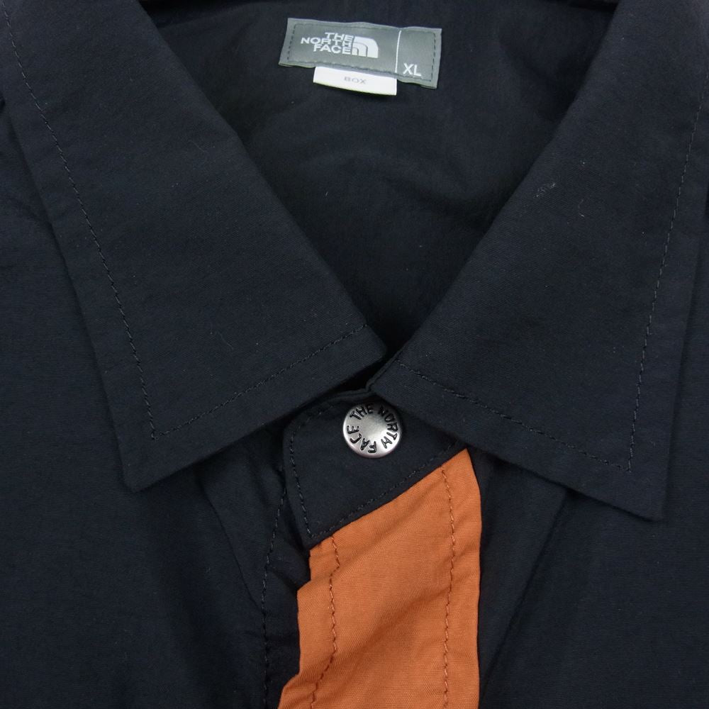 THE NORTH FACE ノースフェイス NR11961 L/S Nuptse Shirt ロングスリーブヌプシシャツ ブラック系 オレンジ系 XL【中古】