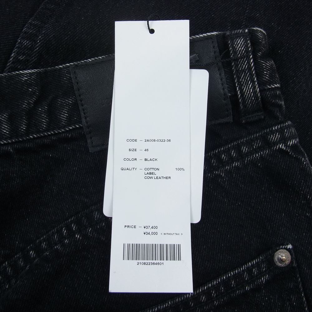 JOHN LAWRENCE SULLIVAN ジョンローレンスサリバン 2A008-0322-36 WASHED DENIM SWITCHED PANTS ウォッシュド デニム スウィッチド パンツ ブラック系 46【美品】【中古】