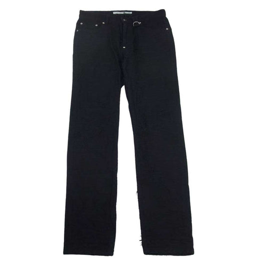 JOHN LAWRENCE SULLIVAN ジョンローレンスサリバン 2B019-0322-18 Crash Denim 5POCKET Pants クラッシュ デニム パンツ ブラック系 46【中古】