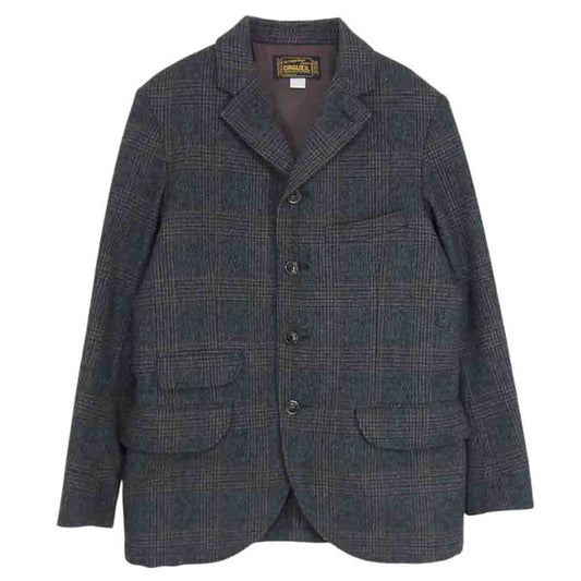 ORGUEIL オルゲイユ OR-4108 尾州産 グレンチェック ジャケット グレー系 38【美品】【中古】