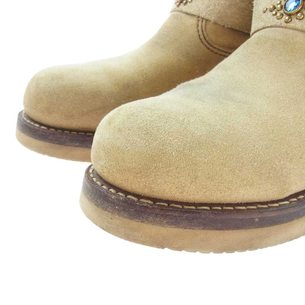 RED WING レッドウィング 8268 スタッズ ソール カスタム スエード エンジニア ブーツ  ベージュ系 US8.5【中古】