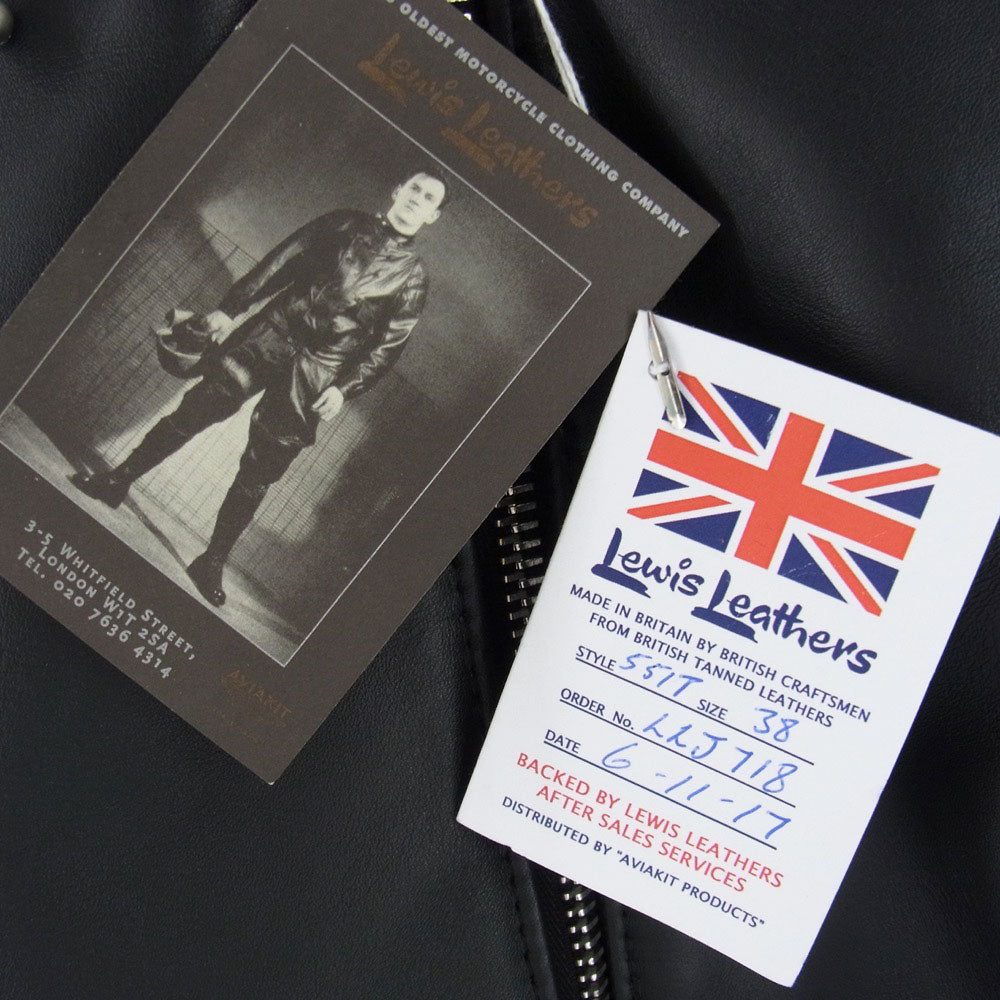 Lewis Leathers ルイスレザー 551T DOMINATOR ドミネーター シングル ライダース Genuine leather 本革 ブラック系 38【美品】【中古】