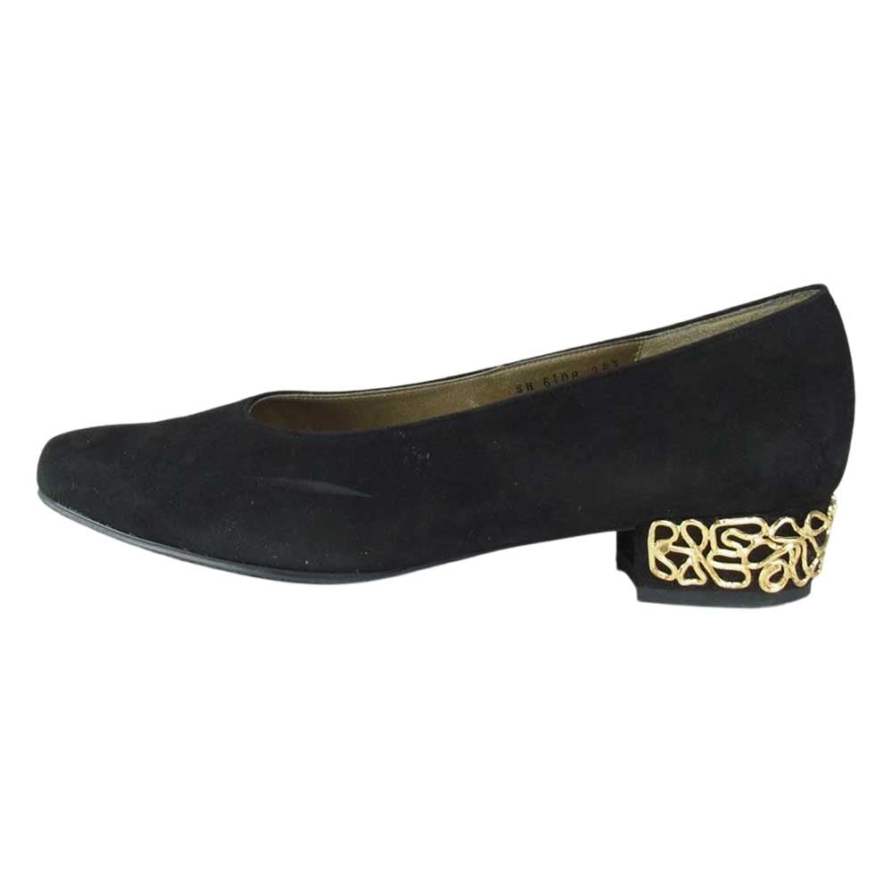 YVES SAINT LAURENT イヴサンローラン スエード パンプス  ブラック系 36.5【中古】