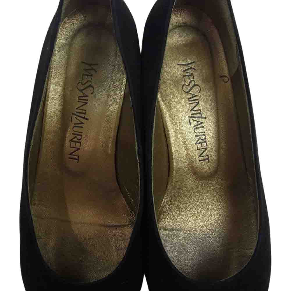 YVES SAINT LAURENT イヴサンローラン スエード パンプス  ブラック系 36.5【中古】