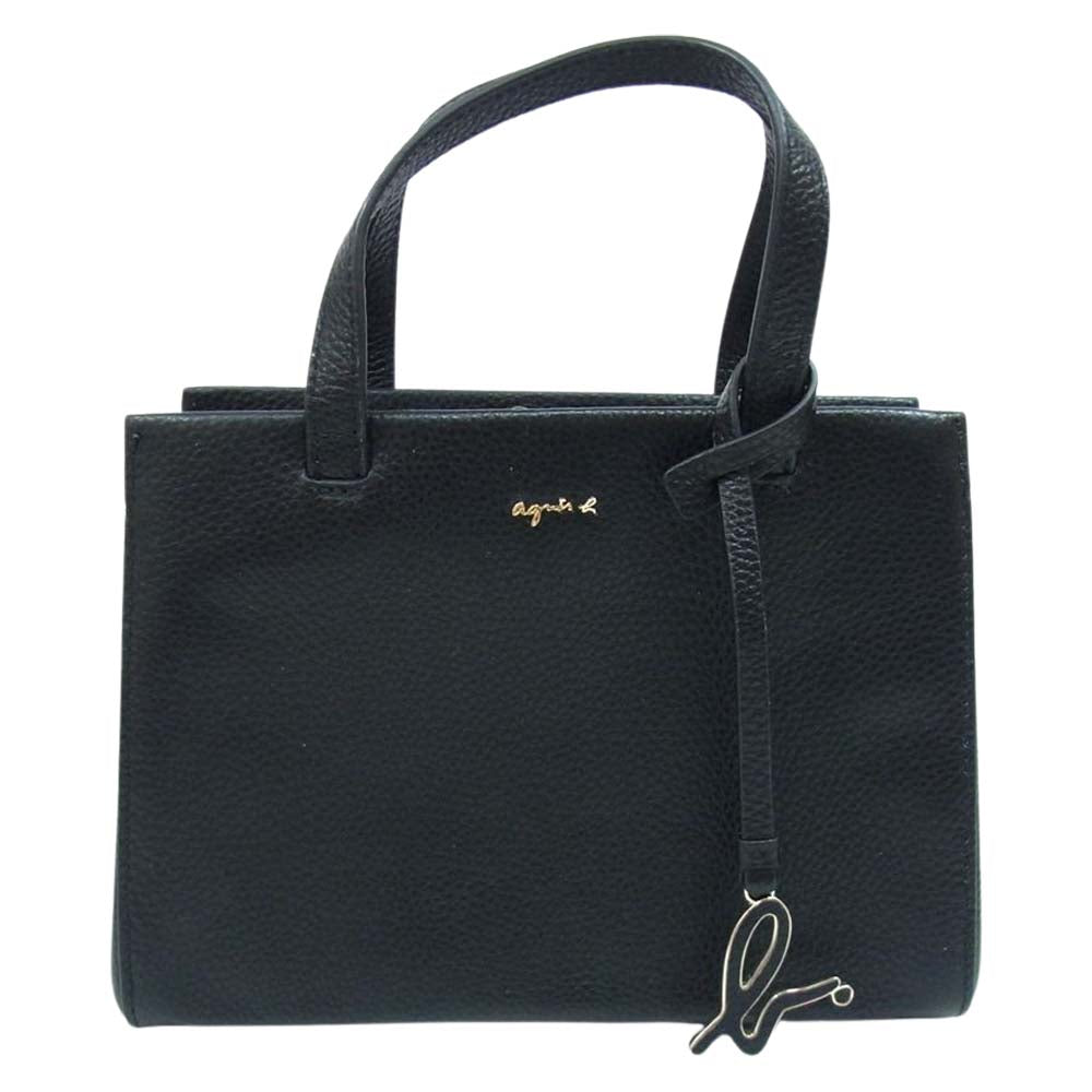 agnes b. アニエスベー O667VLW8001 sophie 2way ミニ トート バッグ ショルダー ストラップ 付  ブラック系【美品】【中古】