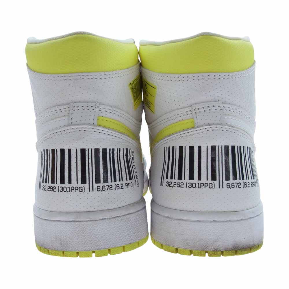 NIKE AIR JORDAN ナイキ ジョーダン 555088-170 RETRO HIGH OG FIRST CLASS FLIGHT レトロ ハイ OG ファーストクラス ハイカットスニーカー  ホワイト系 イエロー系 26.5cm【中古】