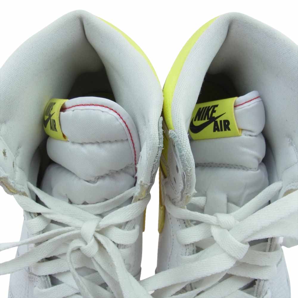 NIKE AIR JORDAN ナイキ ジョーダン 555088-170 RETRO HIGH OG FIRST CLASS FLIGHT レトロ ハイ OG ファーストクラス ハイカットスニーカー  ホワイト系 イエロー系 26.5cm【中古】