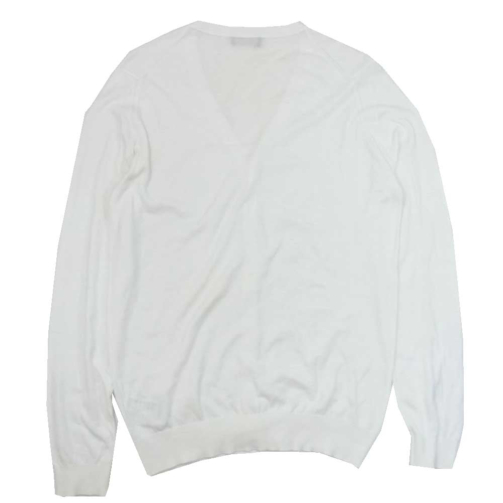 JOHN SMEDLEY ジョンスメドレー シーアイランドコットン 30G Vネック ニット カーディガン ホワイト系 M【中古】