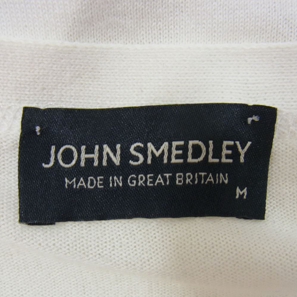 JOHN SMEDLEY ジョンスメドレー シーアイランドコットン 30G Vネック ニット カーディガン ホワイト系 M【中古】