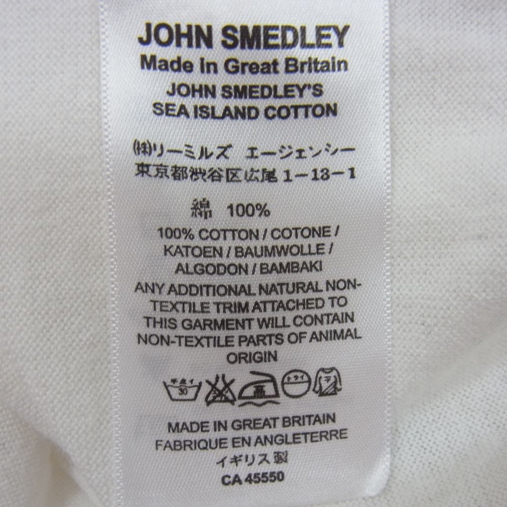 JOHN SMEDLEY ジョンスメドレー シーアイランドコットン 30G Vネック ニット カーディガン ホワイト系 M【中古】
