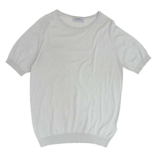 JOHN SMEDLEY ジョンスメドレー シーアイランドコットン 30G クルーネック 半袖 ニット  グレー系 M【中古】
