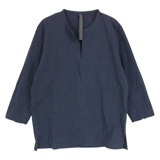 STRUM ストラム STC118-02 コットンツイル グランジ ウォッシュ 製品洗い スリット プルオーバー シャツ ネイビー系 M【中古】