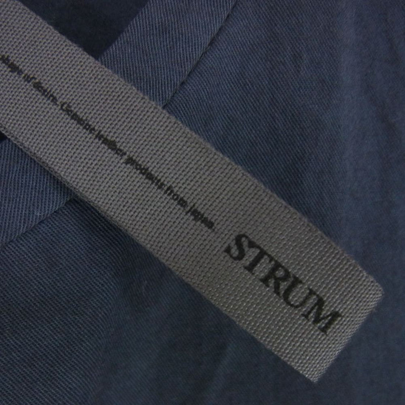 STRUM ストラム STC118-02 コットンツイル グランジ ウォッシュ 製品洗い スリット プルオーバー シャツ ネイビー系 M【中古】