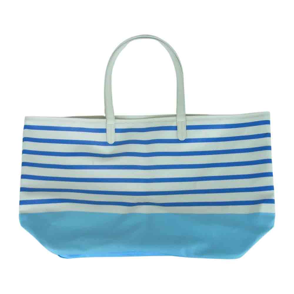 uniform experiment ユニフォームエクスペリメント BORDER TOTE BAG PVC ボーダー トート バッグ ブルー系 ホワイト系 ライトブルー系【中古】
