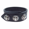 CHROME HEARTS クロムハーツ（原本無） 3BTN 2SNP クロスボール 3ボタン 2スナップ レザー ブレスレット ブラック系【中古】