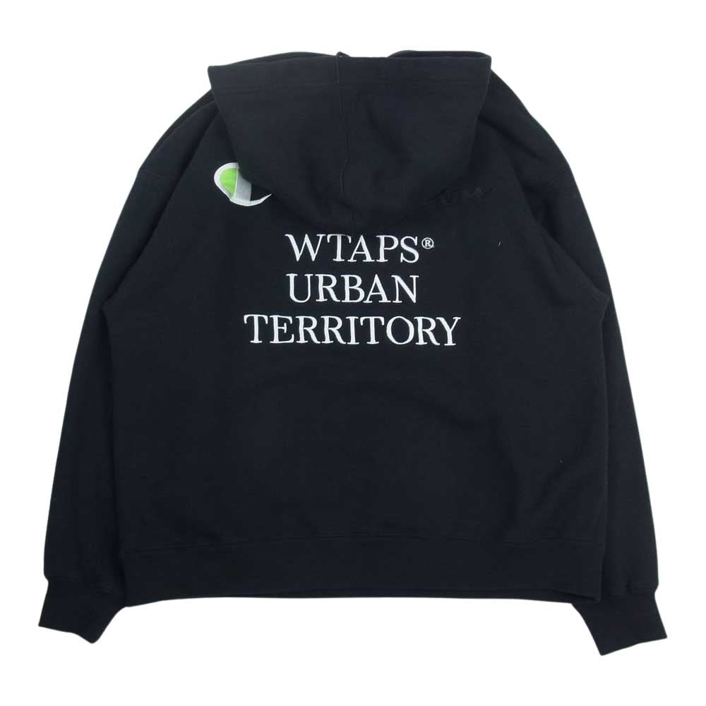 WTAPS ダブルタップス 23SS C8-X107 222HBCHD-CSM04S × Champion ACADEMY HOODED Super Fleece チャンピオン スウェット パーカー ブラック系 L【中古】