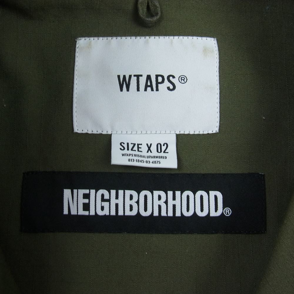 WTAPS ダブルタップス  19AW  192WVNHD-SHM02S × NEIGHBORHOOD ネイバーフッド JUNGLE LS SHIRT ジャングル 長袖シャツ カーキ系 02【中古】