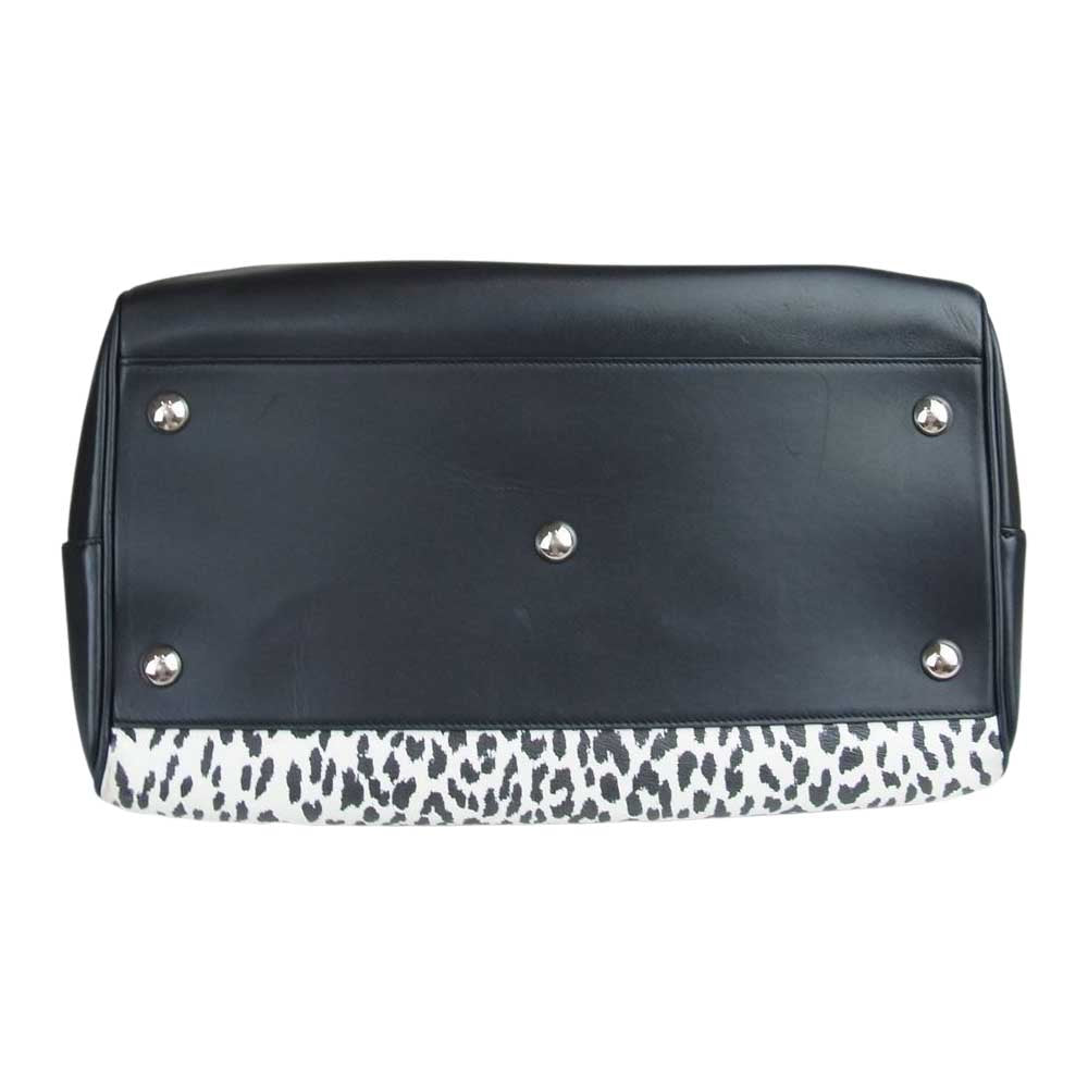 SAINT LAURENT サンローラン leopard レオパード ボストンバッグ ベイビーダッフル レザー ブラック系【中古】