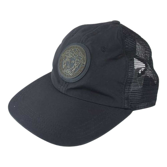 VERSACE ヴェルサーチ Abu02012 Baseball Cap メデューサ ラバーワッペン メッシュ キャップ ブラック系 59cm【中古】