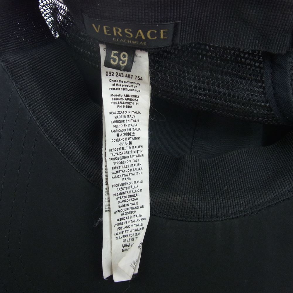 VERSACE ヴェルサーチ Abu02012 Baseball Cap メデューサ ラバーワッペン メッシュ キャップ ブラック系 59cm【中古】