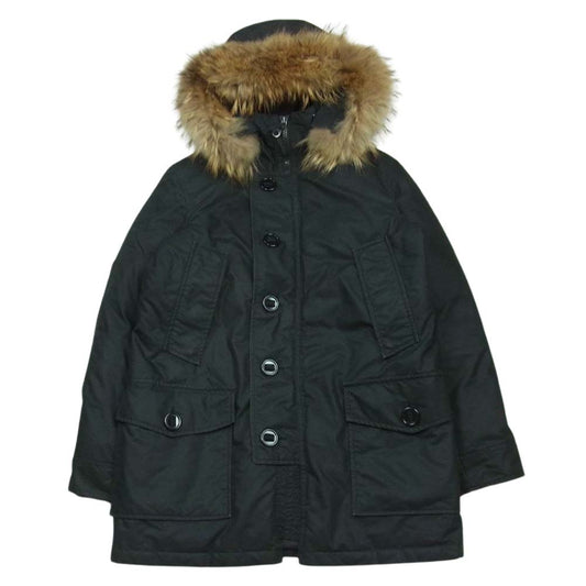 BEAMS ビームス 16F-BM035 ファー付 ダウン コート ジャケット 中国製 ブラック系 S【中古】