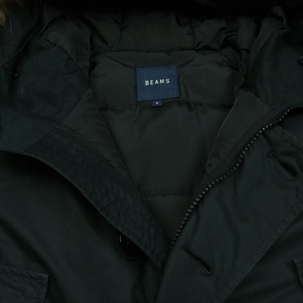 BEAMS ビームス 16F-BM035 ファー付 ダウン コート ジャケット 中国製 ブラック系 S【中古】