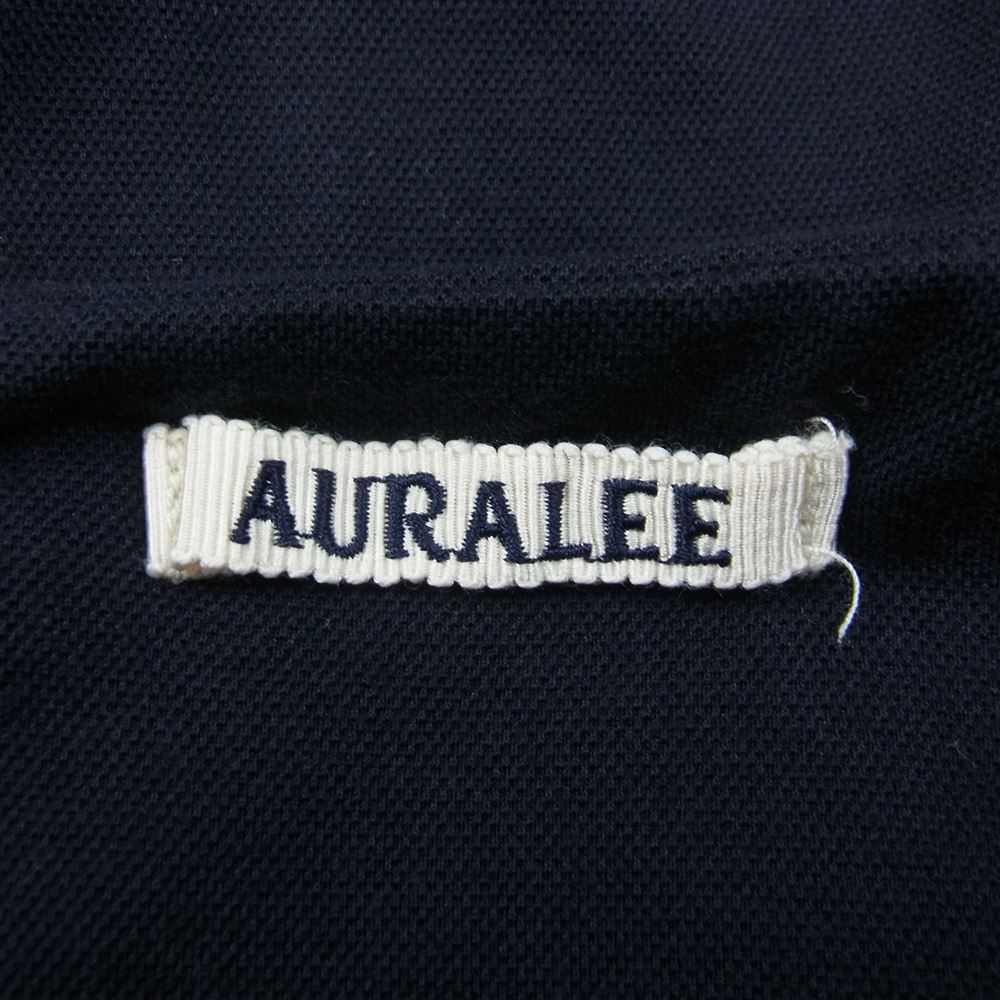 AURALEE オーラリー A8SH02HK HIGH GAUGE PIQUE DOUBLE CLOTH HENLEY NECK ハイ ガーゼ ピケ ダブル クロース ヘンリー ネック 半袖 Tシャツ ネイビー系 4【中古】