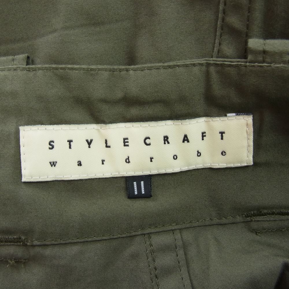 スタイルクラフト ワードローブ PANTS ボタンフライ ワイド テーパード パンツ カーキ系 2【中古】