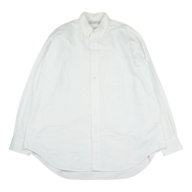 GRAPHPAPER グラフペーパー GM191-50026B Oxford L/S B.D Box Shirt WHITE オックスフォード ボタンダウン ボックス 白 長袖シャツ ホワイト系 2【中古】