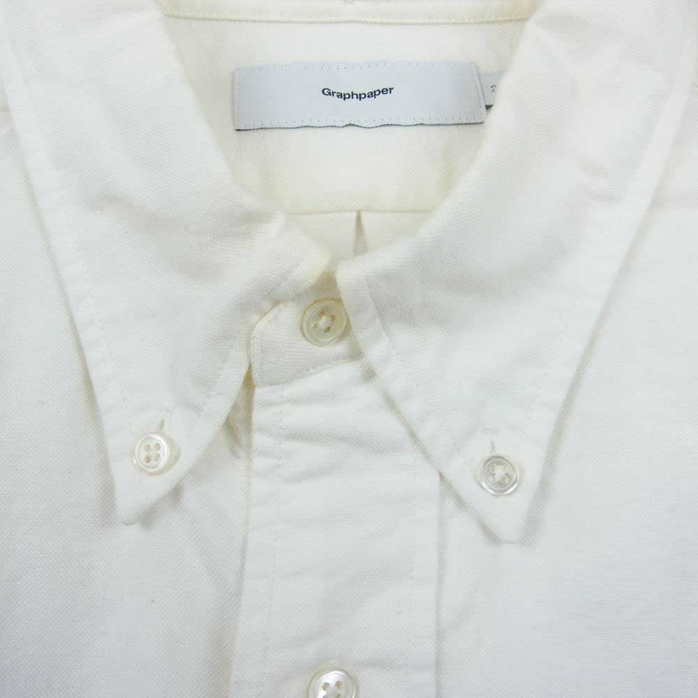 GRAPHPAPER グラフペーパー GM191-50026B Oxford L/S B.D Box Shirt WHITE オックスフォード ボタンダウン ボックス 白 長袖シャツ ホワイト系 2【中古】