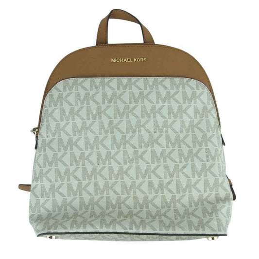 Michael Kors マイケルコース シグネチャー 総柄 ミニリュック バックパック オフホワイト系【中古】