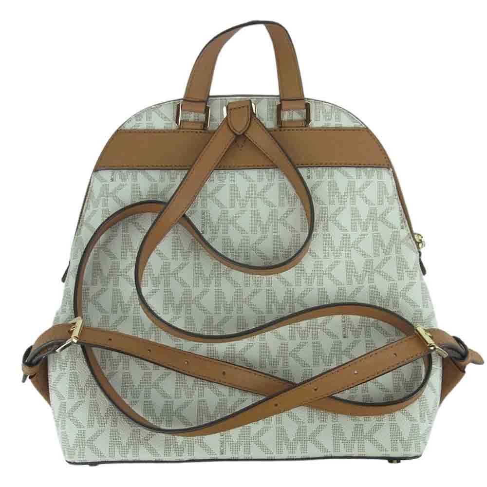 Michael Kors マイケルコース シグネチャー 総柄 ミニリュック バックパック オフホワイト系【中古】