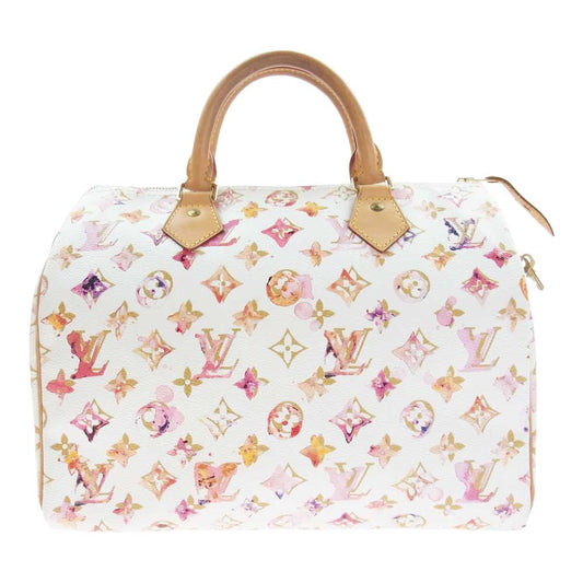 LOUIS VUITTON ルイ・ヴィトン M95751 モノグラム スピーディ30 ウォーターカラー ブロン バッグ オフホワイト系【中古】