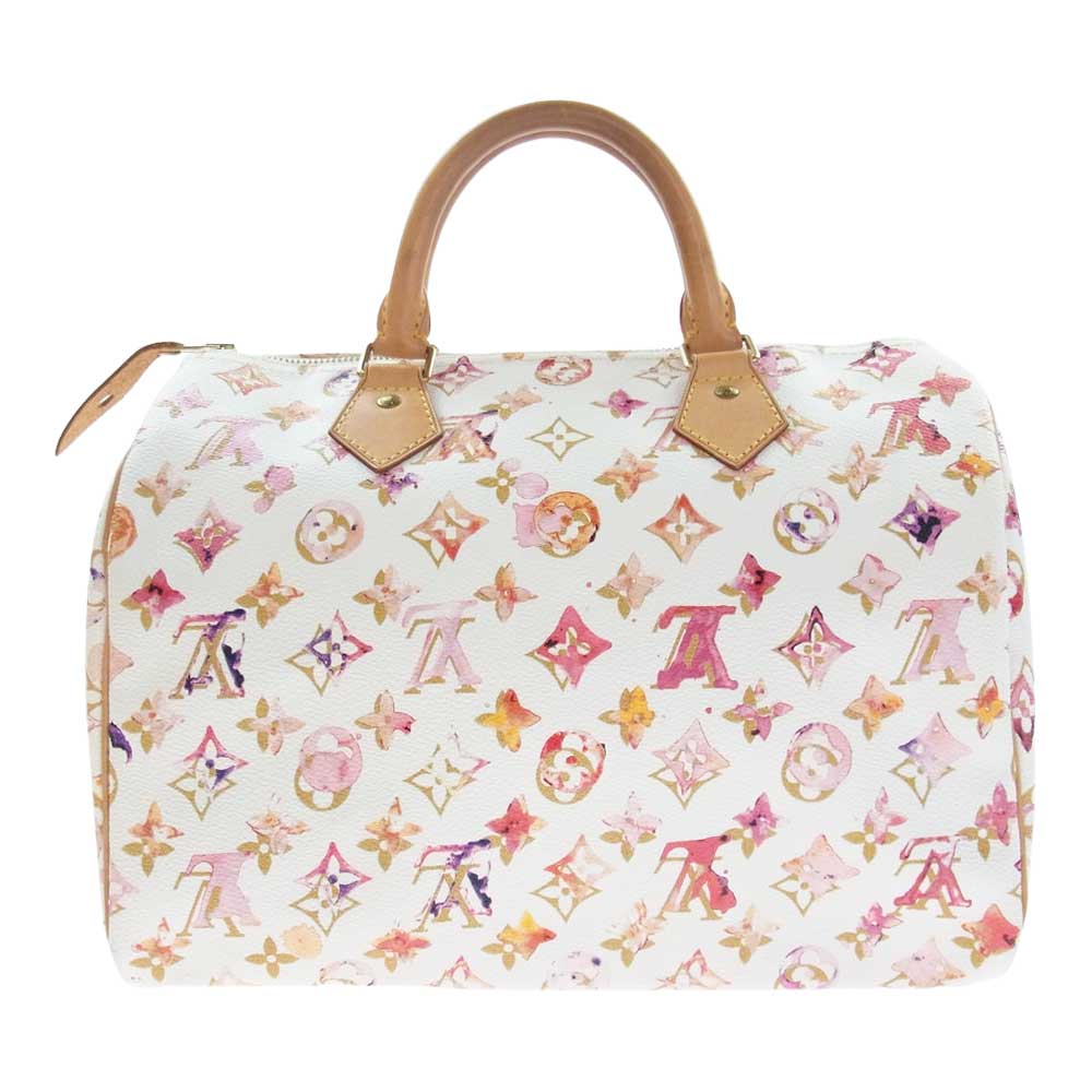 LOUIS VUITTON ルイ・ヴィトン M95751 モノグラム スピーディ30 ウォーターカラー ブロン バッグ オフホワイト系【中古】