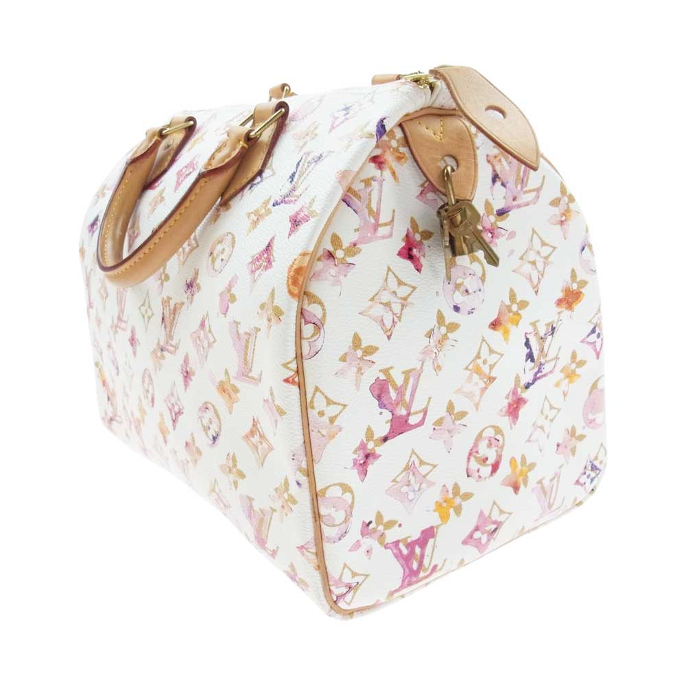 LOUIS VUITTON ルイ・ヴィトン M95751 モノグラム スピーディ30 ウォーターカラー ブロン バッグ オフホワイト系【中古】