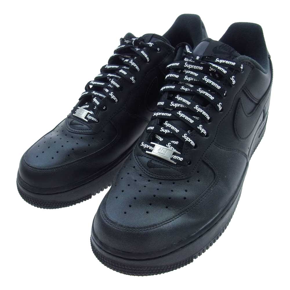 Supreme シュプリーム CU9225-001 × NIKE AIR FORCE1 LOW ナイキ エアフォース1 ローカット スニーカー ブラック ブラック系 27cm【中古】