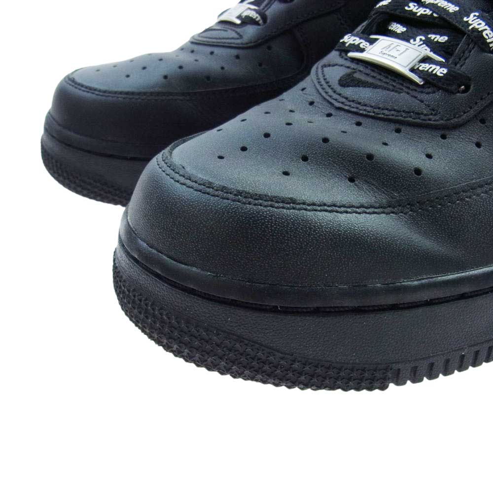 Supreme シュプリーム CU9225-001 × NIKE AIR FORCE1 LOW ナイキ エアフォース1 ローカット スニーカー ブラック ブラック系 27cm【中古】