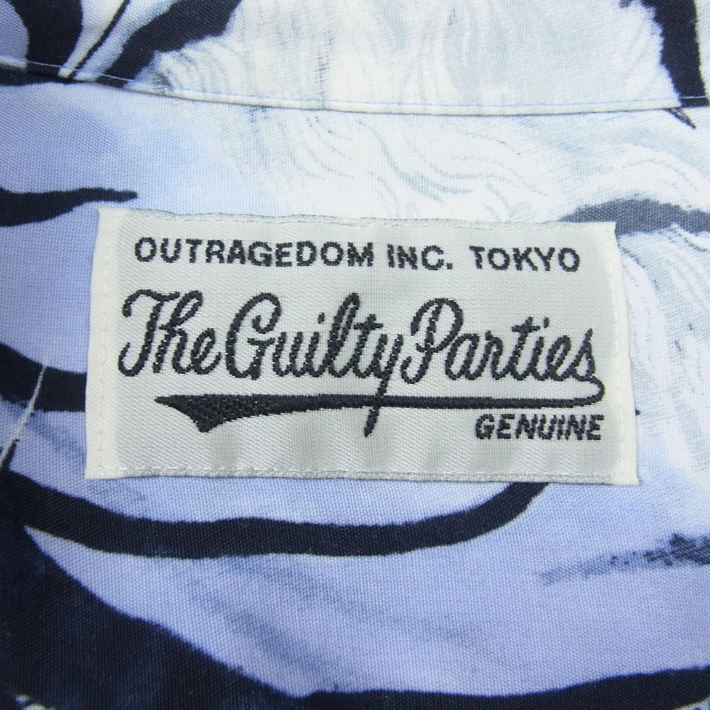 WACKO MARIA ワコマリア TIM LEHI HAWAIIAN SHIRT L/S 百虎 長袖 シャツ レーヨン 100％ ブルー系 L【中古】