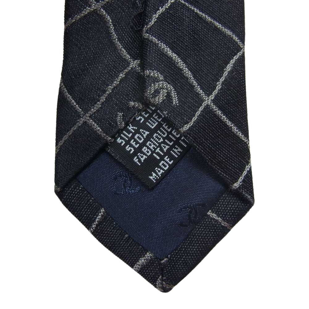 CHANEL シャネル シルク 100% ココマーク ネクタイ ブラック系【中古】
