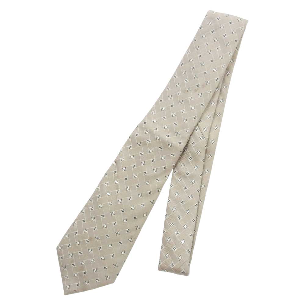LOUIS VUITTON ルイ・ヴィトン シルク 100% モノグラム ネクタイ ベージュ系【中古】