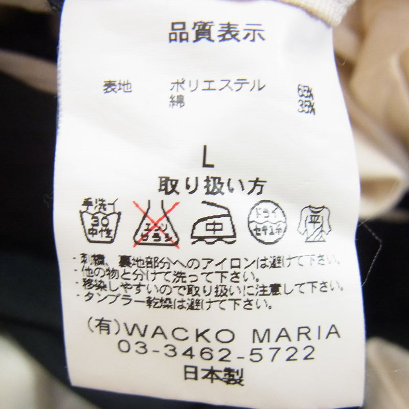 WACKO MARIA ワコマリア T/C 刺繍 クロップド チノ パンツ ブラック系 L【中古】