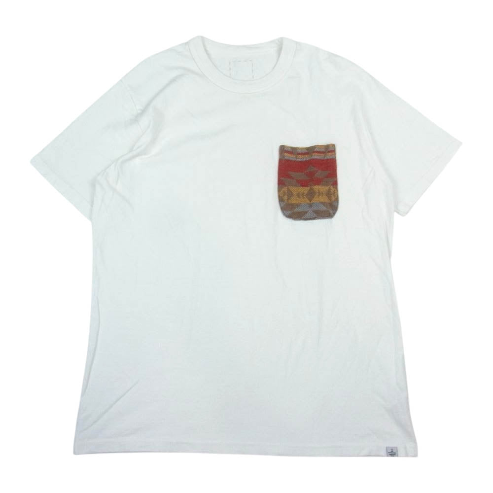VISVIM ビズビム 0116105010038 NATIVE BLANKET POCKET TEE ネイティブ ブランケット ポケット 半袖 Tシャツ ホワイト系 4【中古】